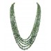 Necklace 5 line strand string women beaded green emerald stone bead B 895